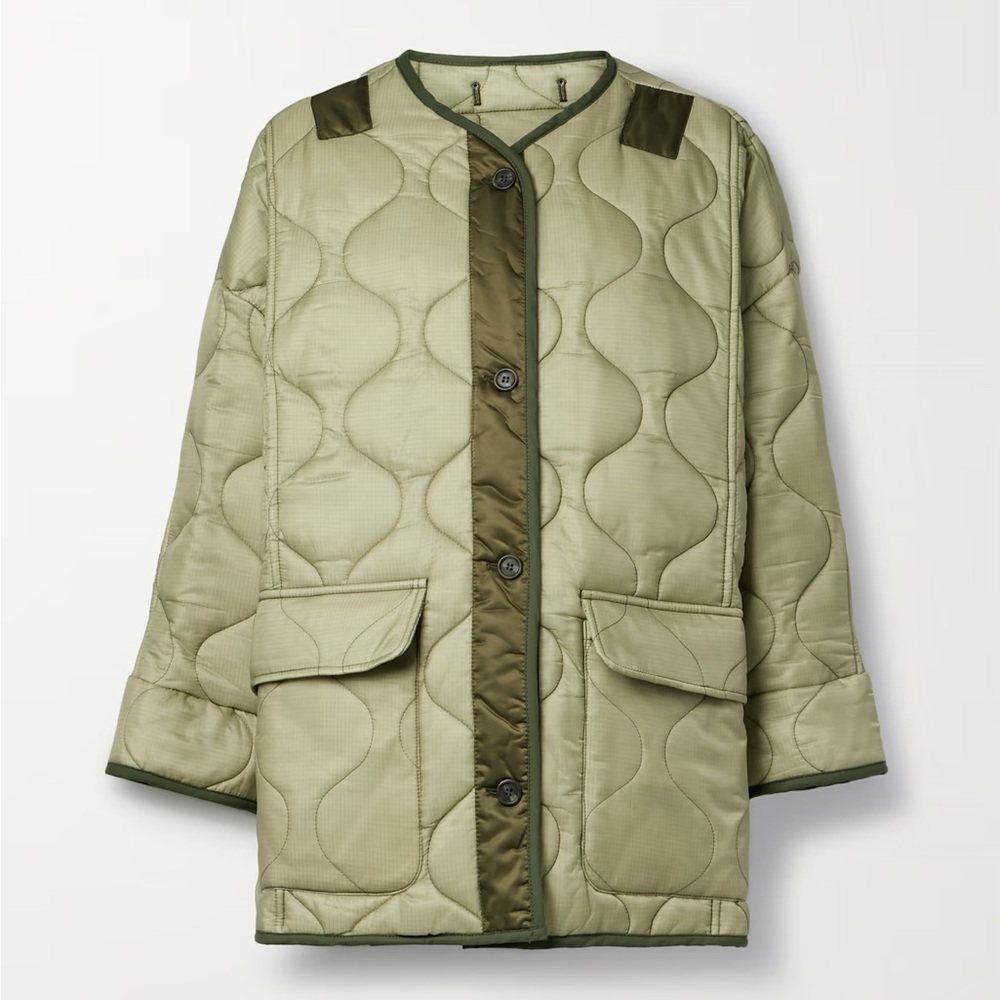 Frankie shop quilted ripstop jacket olive green perfect condition